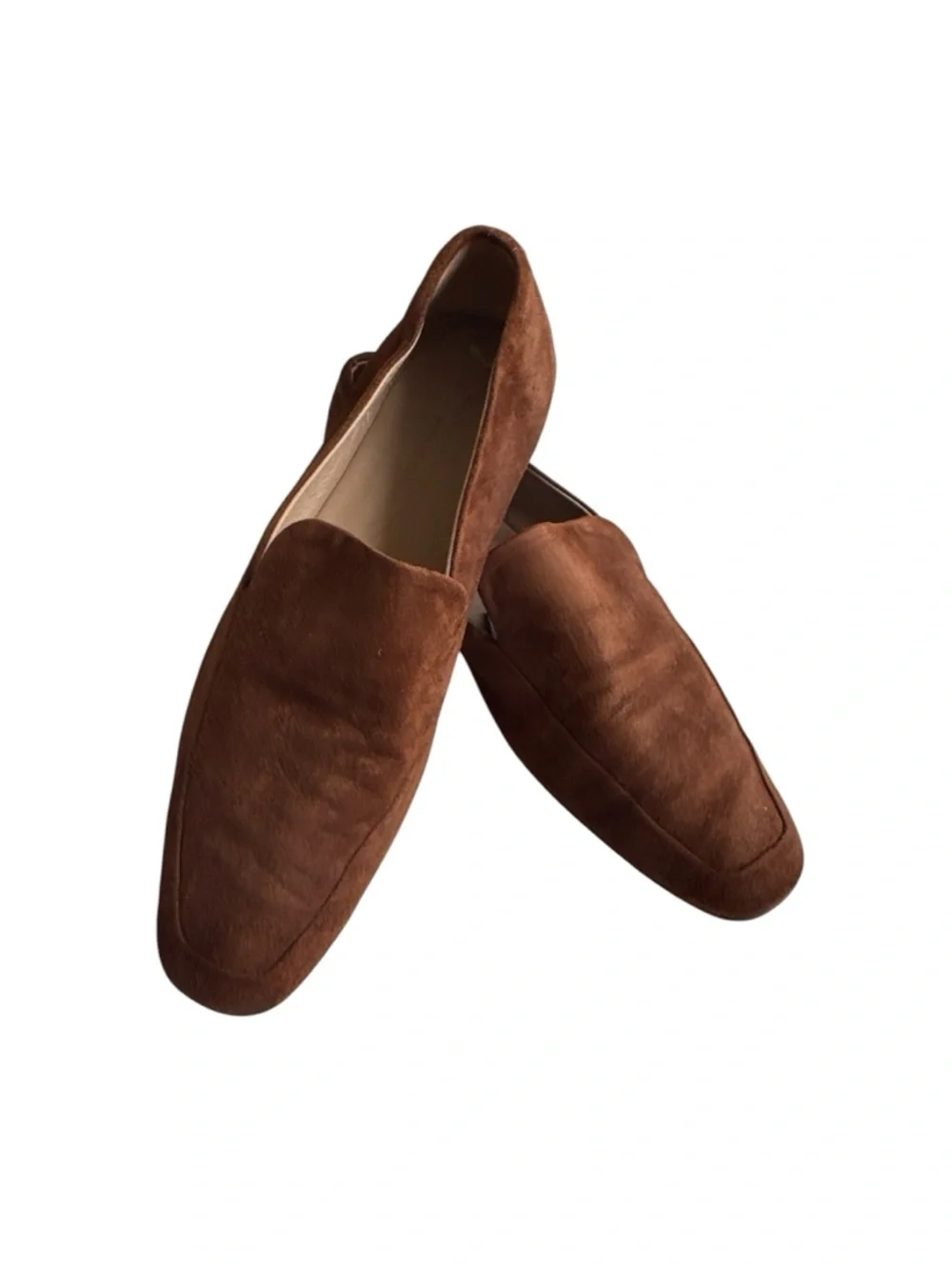 Club Monaco Sofii Suede Loafer Flats Caramel Made In Italy Size 40 US10